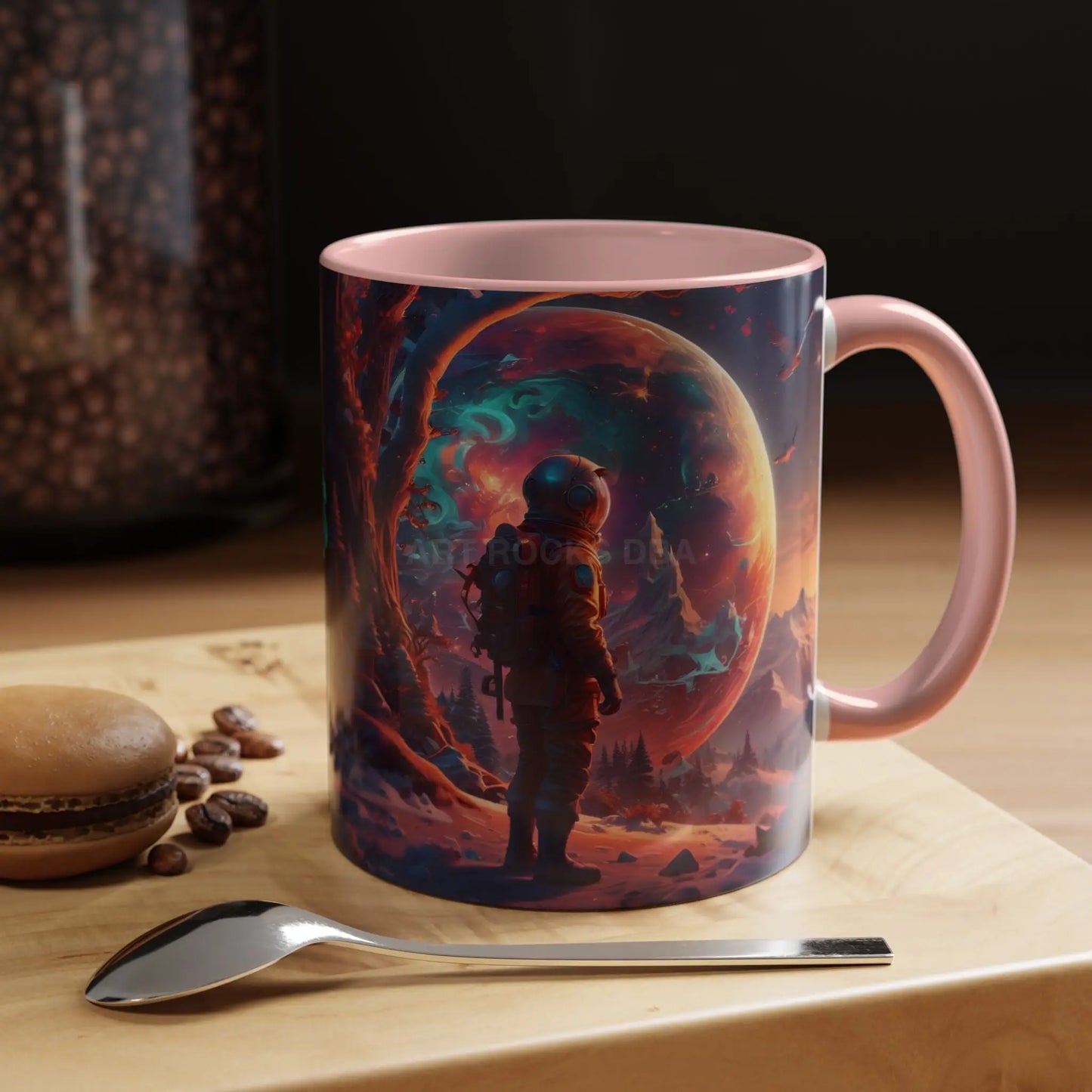 Space Explorer Coffee Mug — Astronaut Planet Scene Accent Mug (11/15oz) - Mug