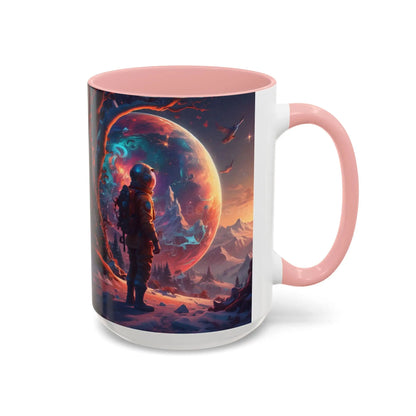 Space Explorer Coffee Mug — Astronaut Planet Scene Accent Mug (11/15oz) - Mug