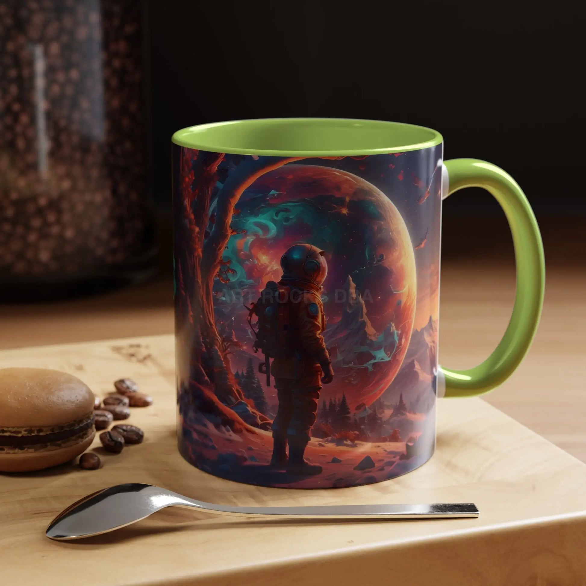Space Explorer Coffee Mug — Astronaut Planet Scene Accent Mug (11/15oz) - Mug