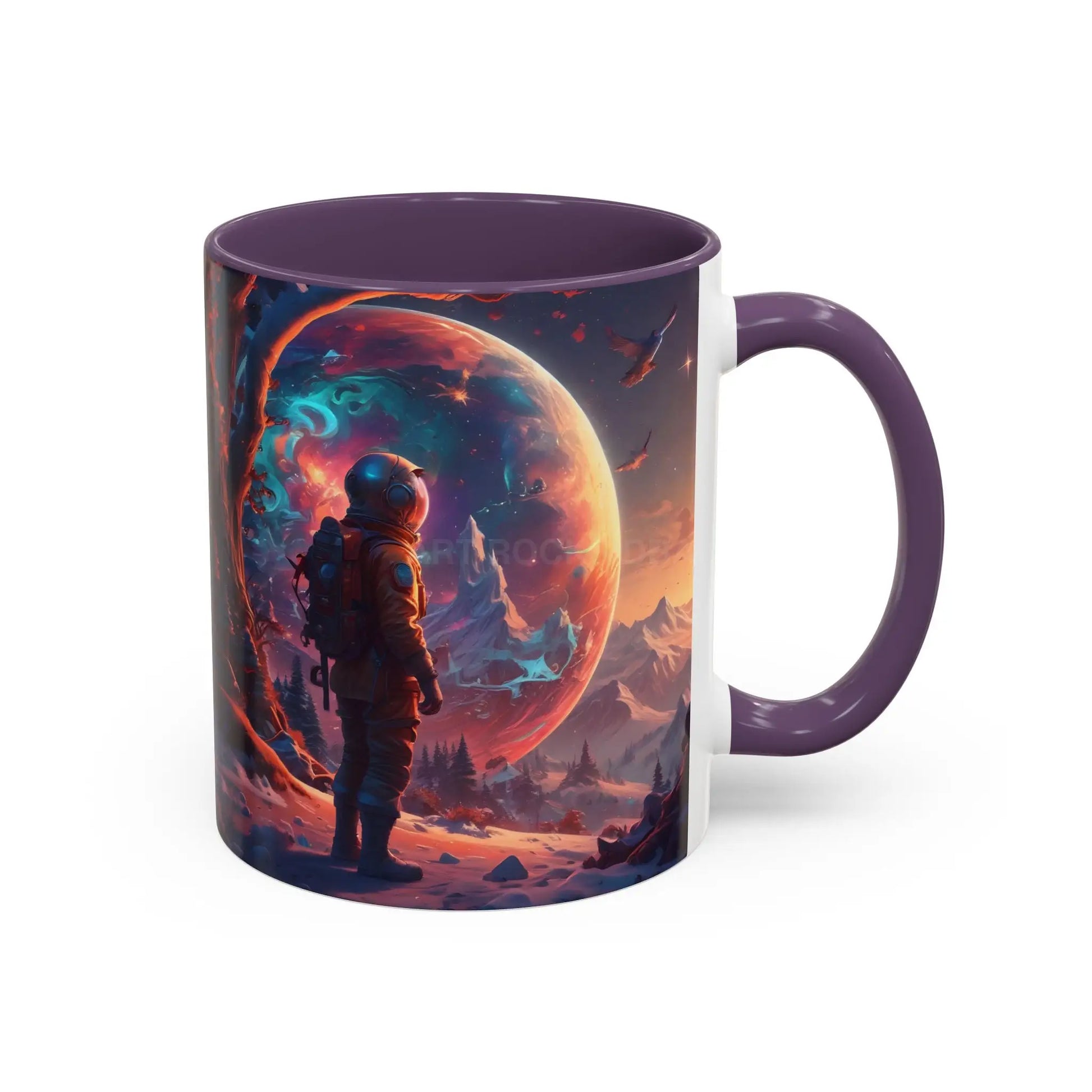 Space Explorer Coffee Mug — Astronaut Planet Scene Accent Mug (11/15oz) - Mug