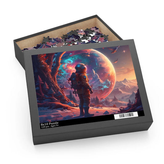 Space Explorer Jigsaw Puzzle — Astronaut Landscape 120/252/500-Piece - 10’’ × 8’’ (120 pcs) - Puzzle