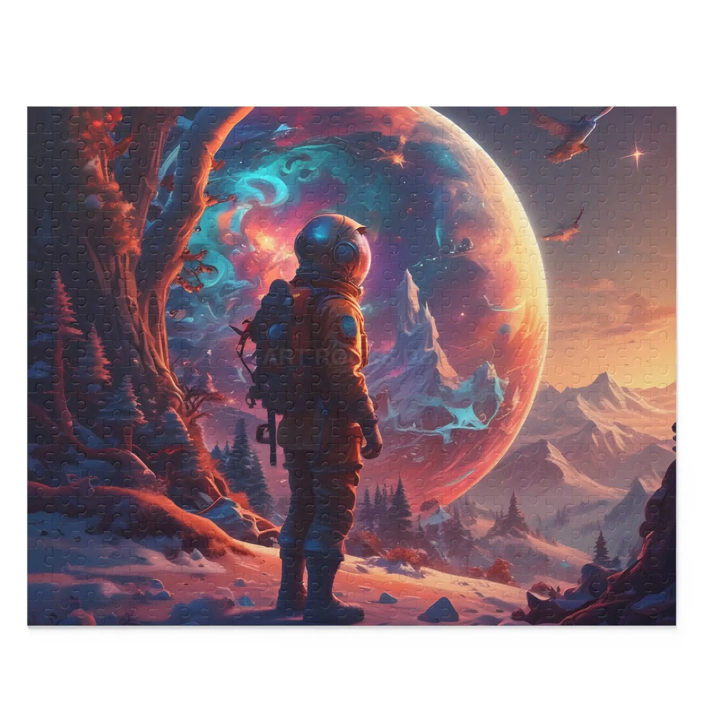 Space Explorer Jigsaw Puzzle — Astronaut Landscape 120/252/500-Piece - 20’’ × 16’’ (500 pcs) - Puzzle