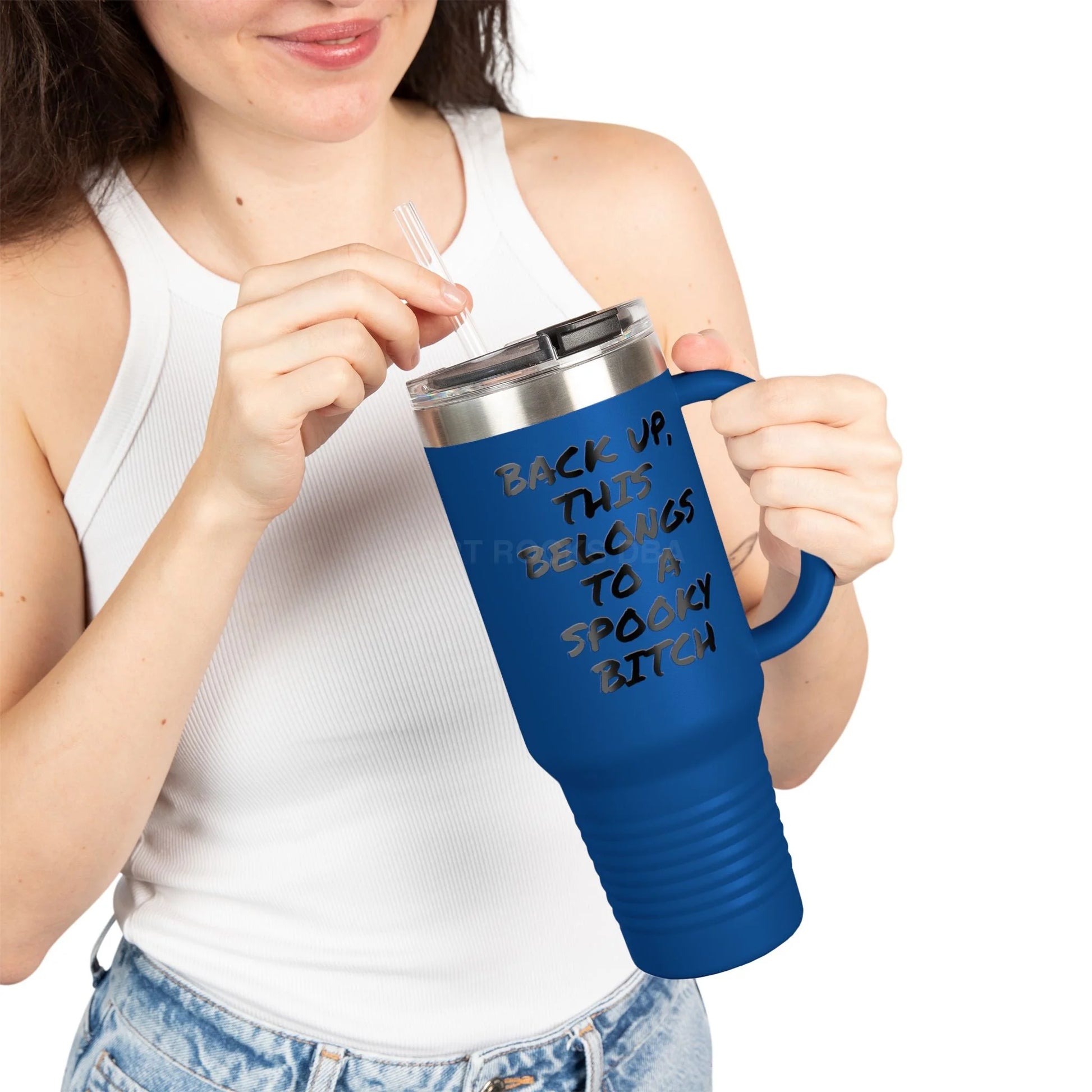Spooky Bat Halloween Insulated Travel Mug 40oz - Fun Gift for Halloween Coffee Lovers Personalized Drinkware Travel