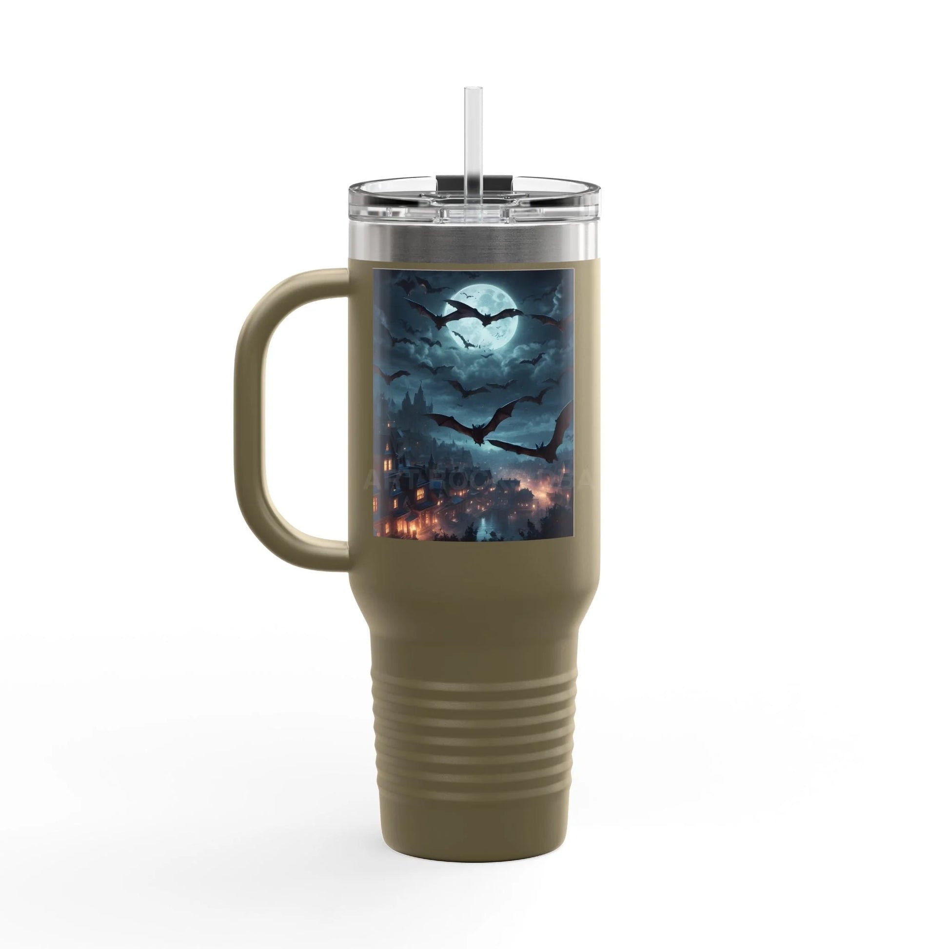 Spooky Bat Halloween Insulated Travel Mug 40oz - Fun Gift for Halloween Coffee Lovers Personalized Drinkware Travel