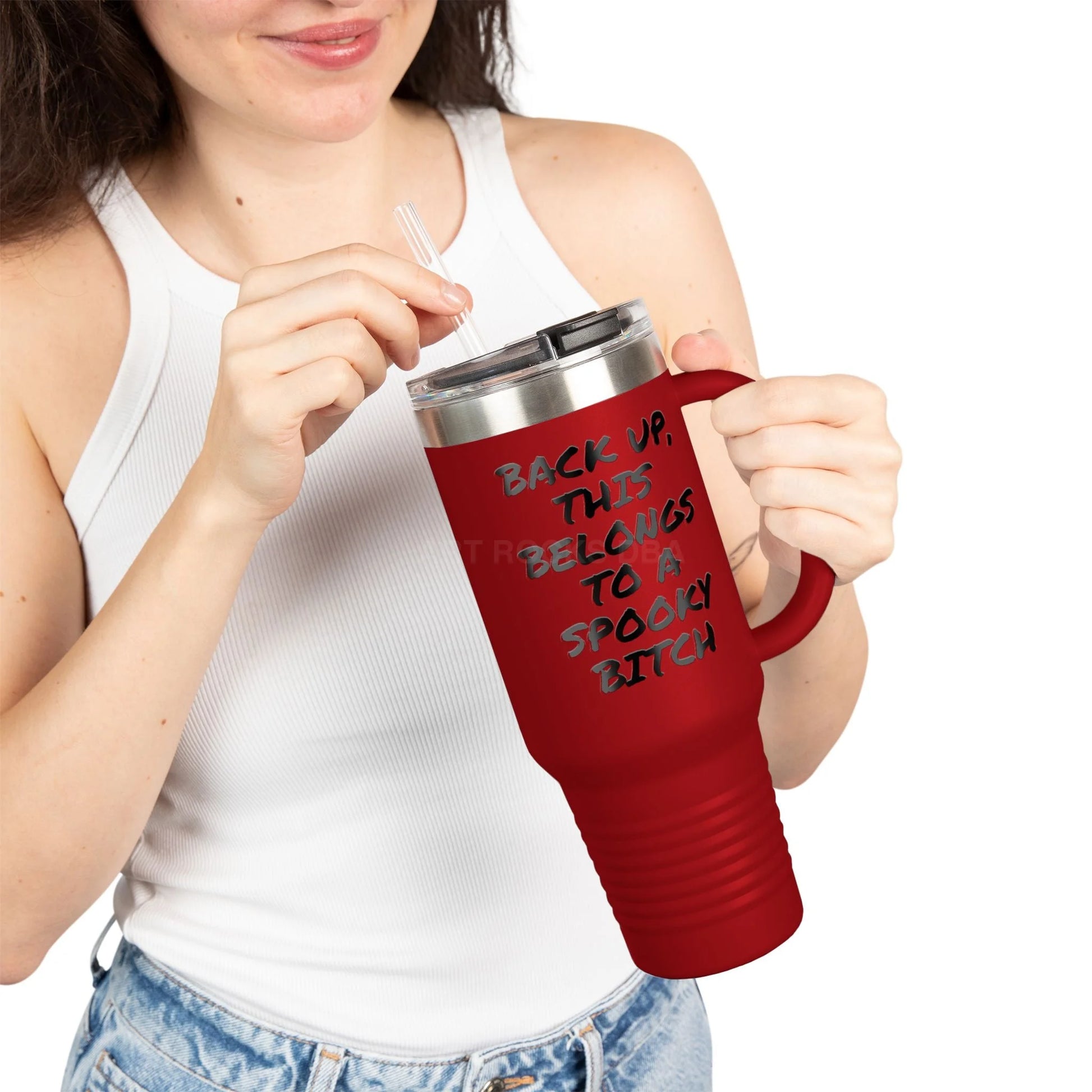 Spooky Bat Halloween Insulated Travel Mug 40oz - Fun Gift for Halloween Coffee Lovers Personalized Drinkware Travel