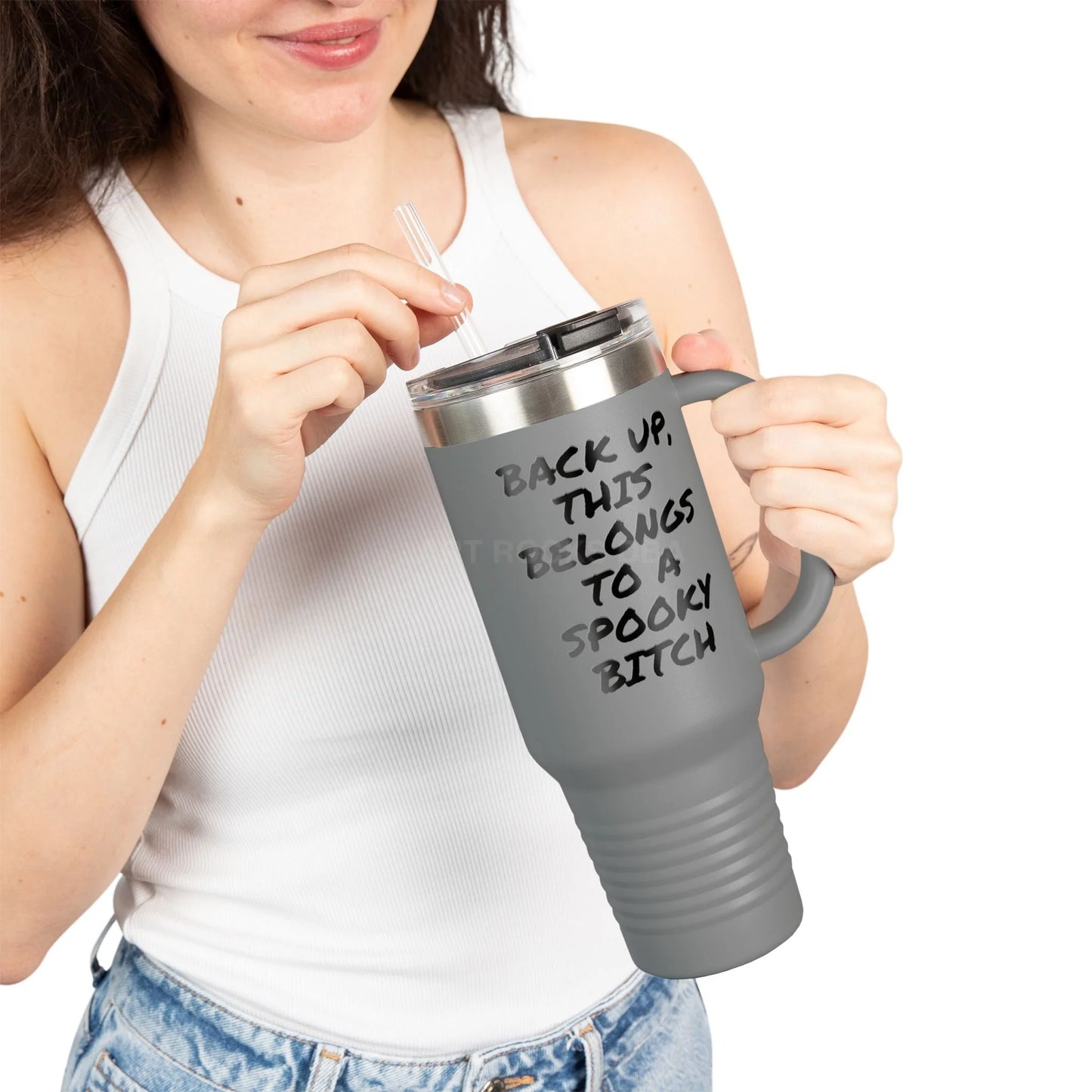 Spooky Bat Halloween Insulated Travel Mug 40oz - Fun Gift for Halloween Coffee Lovers Personalized Drinkware Travel