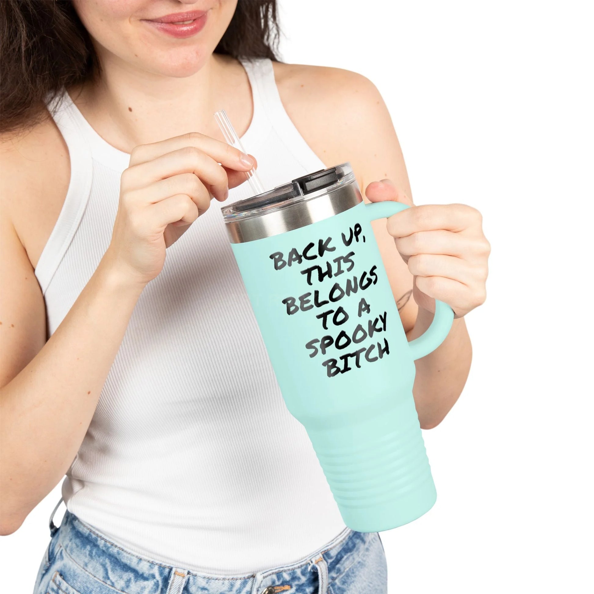 Spooky Bat Halloween Insulated Travel Mug 40oz - Fun Gift for Halloween Coffee Lovers Personalized Drinkware Travel