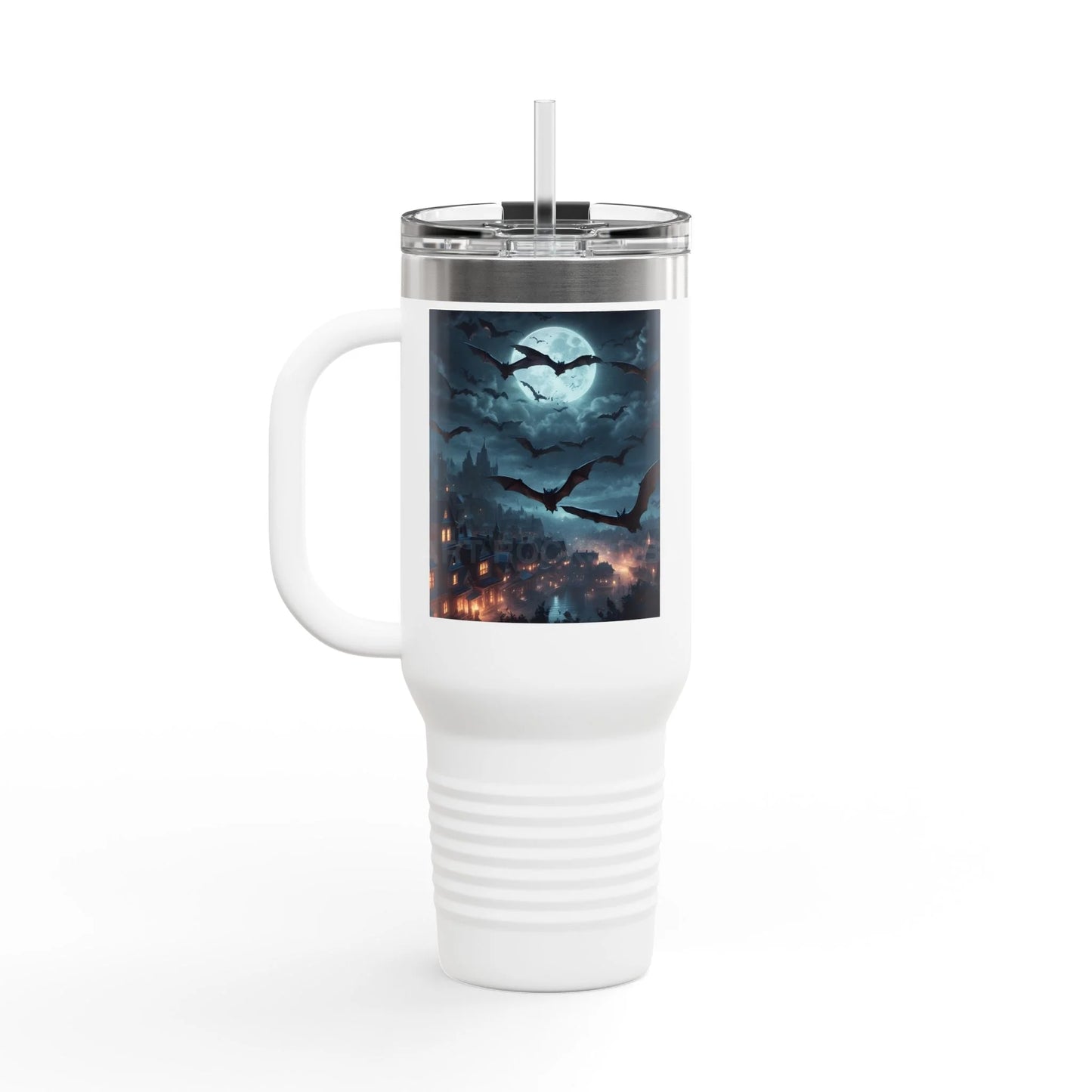 Spooky Bat Halloween Insulated Travel Mug 40oz - Fun Gift for Halloween Coffee Lovers Personalized Drinkware Travel