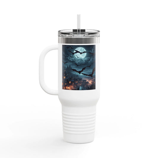 Spooky Bat Halloween Insulated Travel Mug 40oz - Fun Gift for Halloween Coffee Lovers Personalized Drinkware Travel