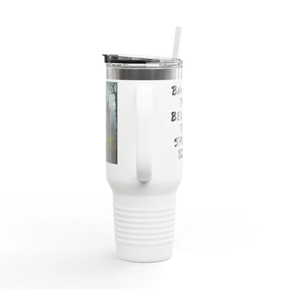 Spooky Bitch Clock 40oz Insulated Travel Mug with Inspirational Quotes and Unique Design Perfect for Coffee Lovers