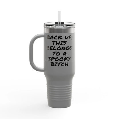 Spooky Bitch Clock 40oz Insulated Travel Mug with Inspirational Quotes and Unique Design Perfect for Coffee Lovers