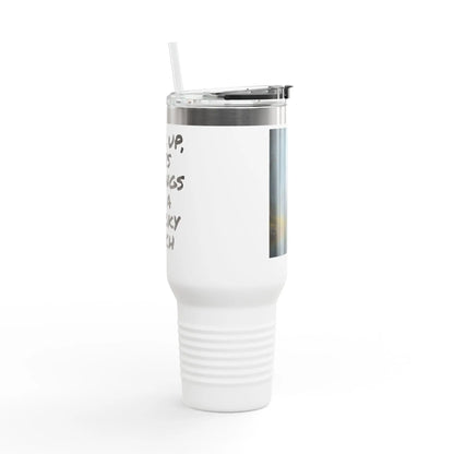 Spooky Bitch Clock 40oz Insulated Travel Mug with Inspirational Quotes and Unique Design Perfect for Coffee Lovers