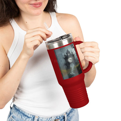 Spooky Bitch Clock 40oz Insulated Travel Mug with Inspirational Quotes and Unique Design Perfect for Coffee Lovers