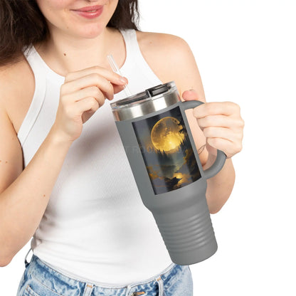 Spooky Bitch Full Moon Insulated 40oz Travel Mug - Adventure Awaits | Perfect for Camping Road Trips Gifts Outdoor
