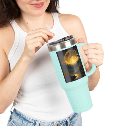 Spooky Bitch Full Moon Insulated 40oz Travel Mug - Adventure Awaits | Perfect for Camping Road Trips Gifts Outdoor