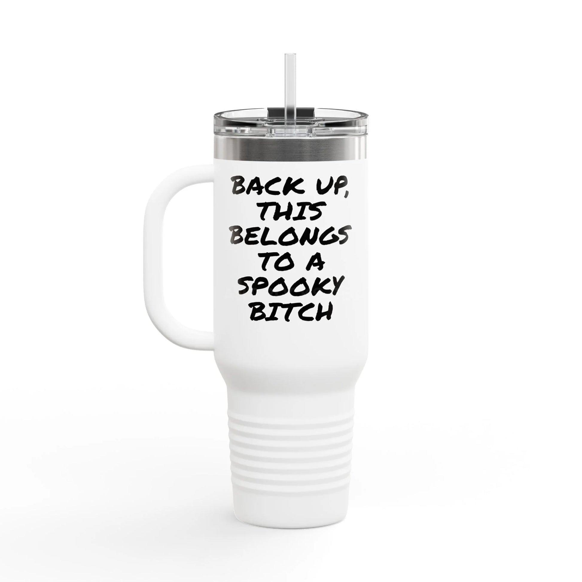 Spooky Bitch Full Moon Insulated 40oz Travel Mug - Adventure Awaits | Perfect for Camping Road Trips Gifts Outdoor