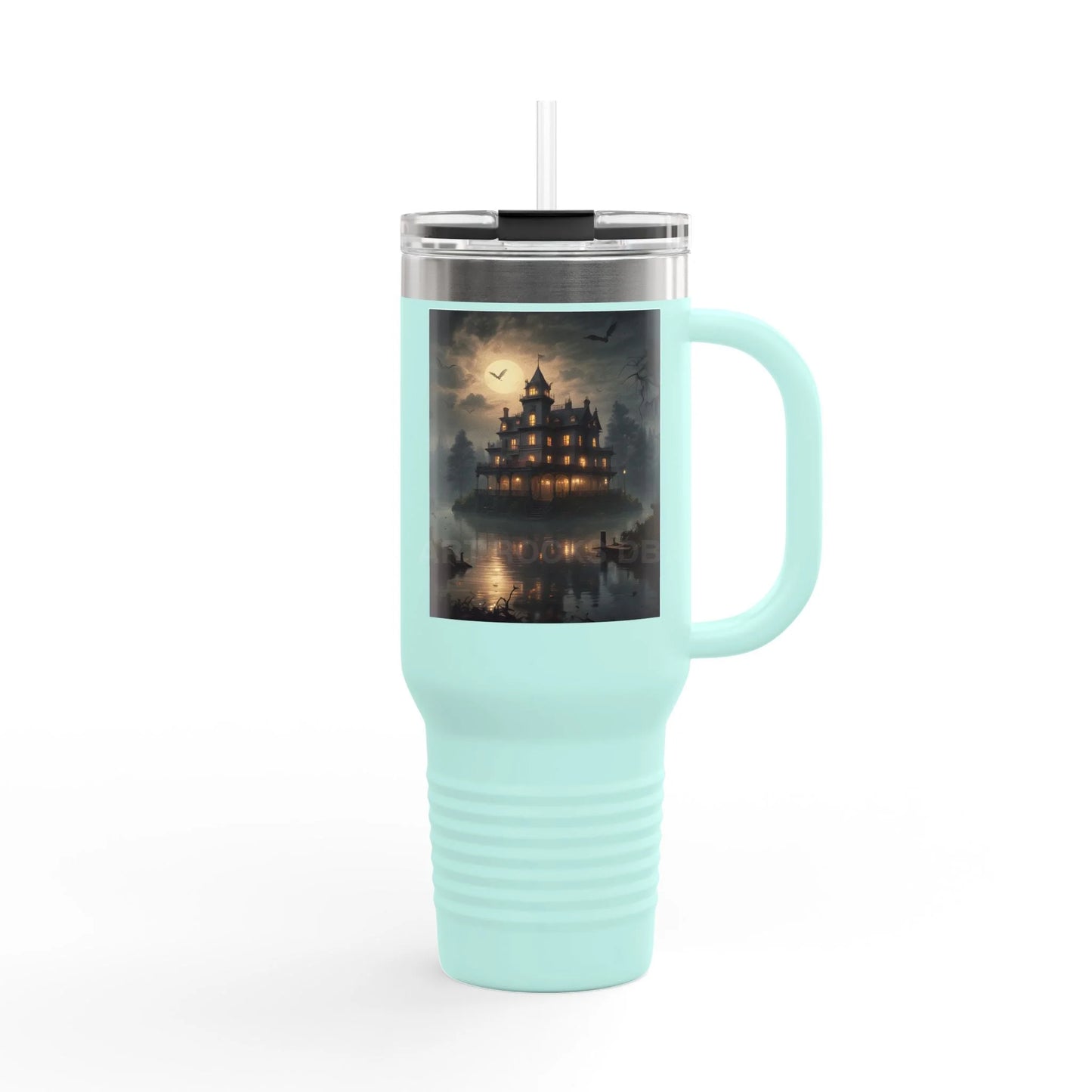 Spooky Bitch Haunted House Insulated Travel Mug Halloween Mug 40oz Coffee Cup Pumpkin Spice Mug Haunted House Travel