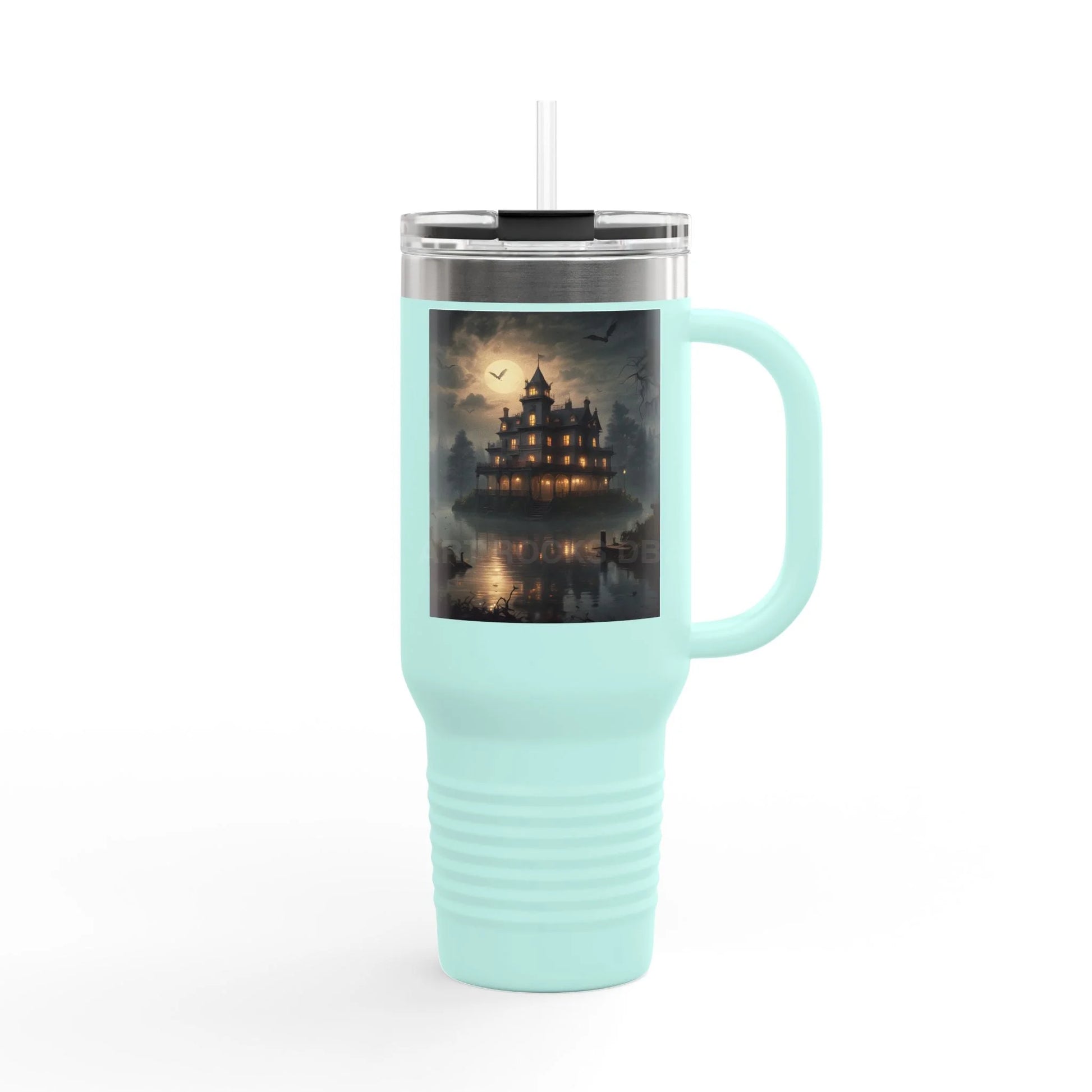 Spooky Bitch Haunted House Insulated Travel Mug Halloween Mug 40oz Coffee Cup Pumpkin Spice Mug Haunted House Travel