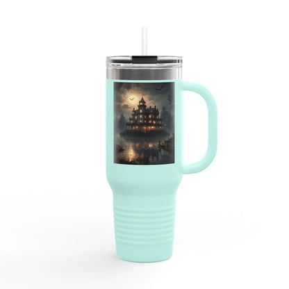 Spooky Bitch Haunted House Insulated Travel Mug Halloween Mug 40oz Coffee Cup Pumpkin Spice Mug Haunted House Travel