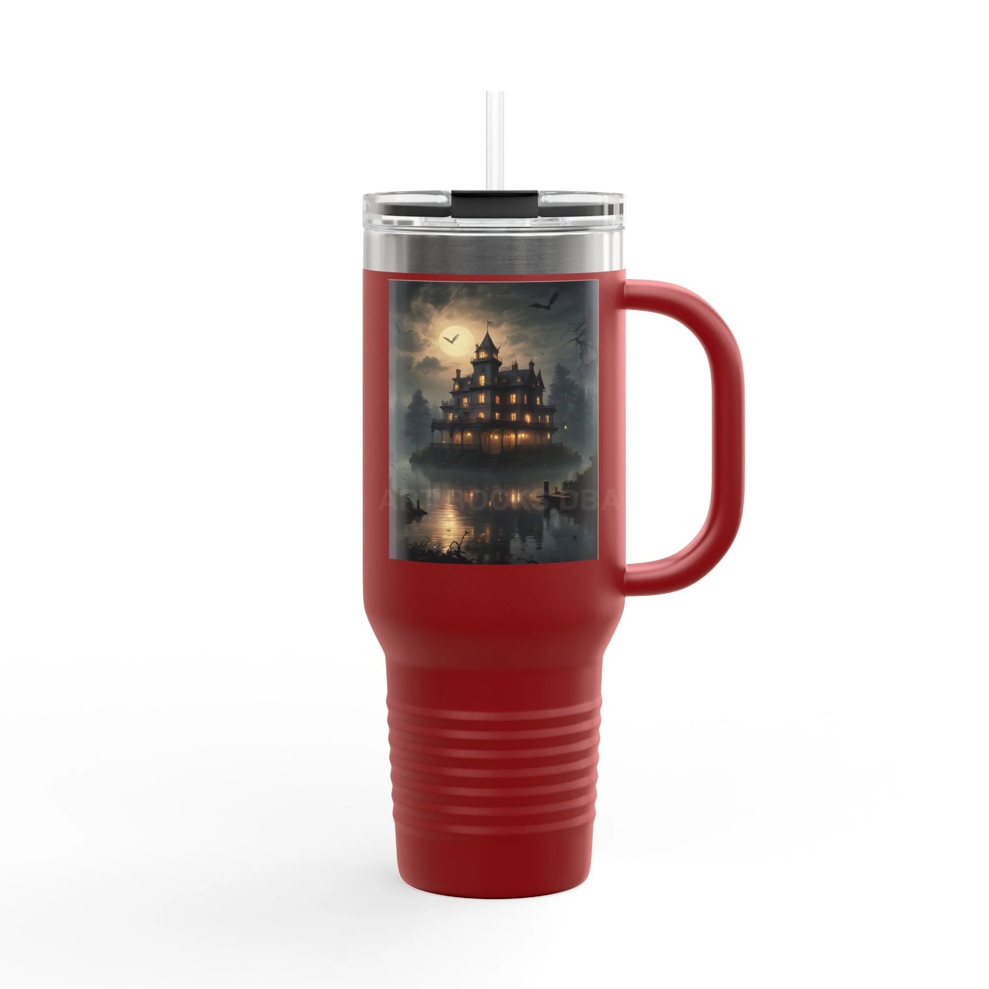 Spooky Bitch Haunted House Insulated Travel Mug Halloween Mug 40oz Coffee Cup Pumpkin Spice Mug Haunted House Travel