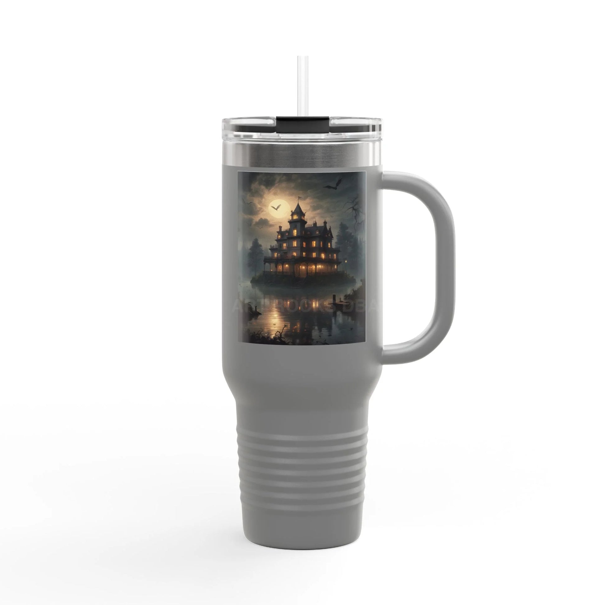 Spooky Bitch Haunted House Insulated Travel Mug Halloween Mug 40oz Coffee Cup Pumpkin Spice Mug Haunted House Travel