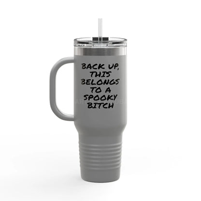 Spooky Bitch Insulated Travel Mug for Adventure Seekers Ideal for Coffee Lovers Eco-Friendly Hydration Perfect