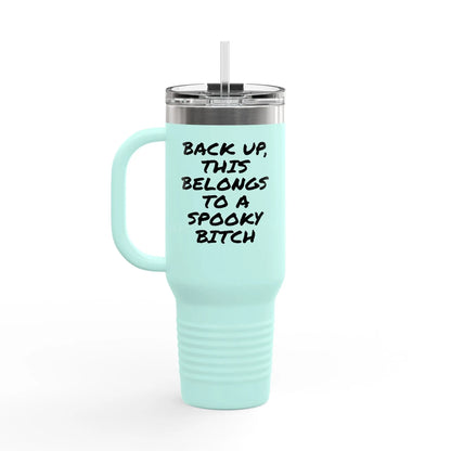 Spooky Bitch Insulated Travel Mug for Adventure Seekers Ideal for Coffee Lovers Eco-Friendly Hydration Perfect