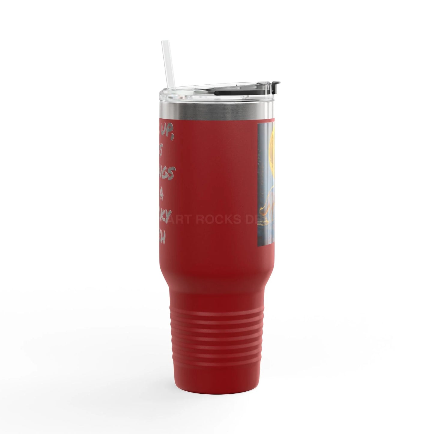 Spooky Bitch Wolf Travel Mug | Wolf Howling at Moon | Personalized Drinkware for Outdoor Lovers Camping Gifts Road Trip