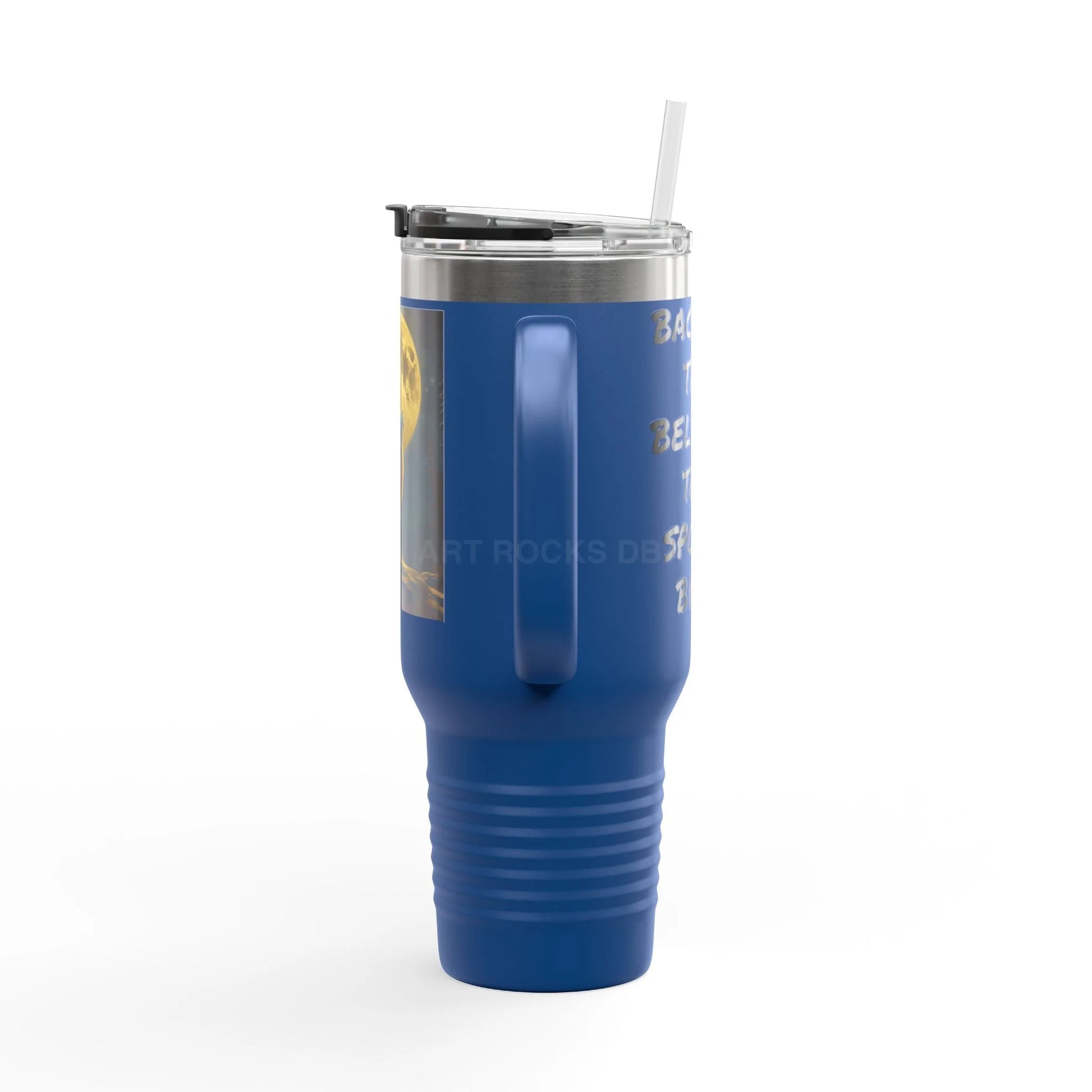 Spooky Bitch Wolf Travel Mug | Wolf Howling at Moon | Personalized Drinkware for Outdoor Lovers Camping Gifts Road Trip