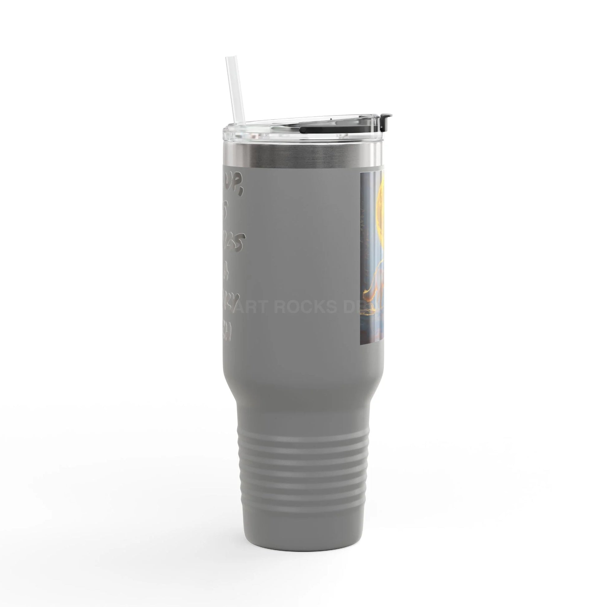 Spooky Bitch Wolf Travel Mug | Wolf Howling at Moon | Personalized Drinkware for Outdoor Lovers Camping Gifts Road Trip