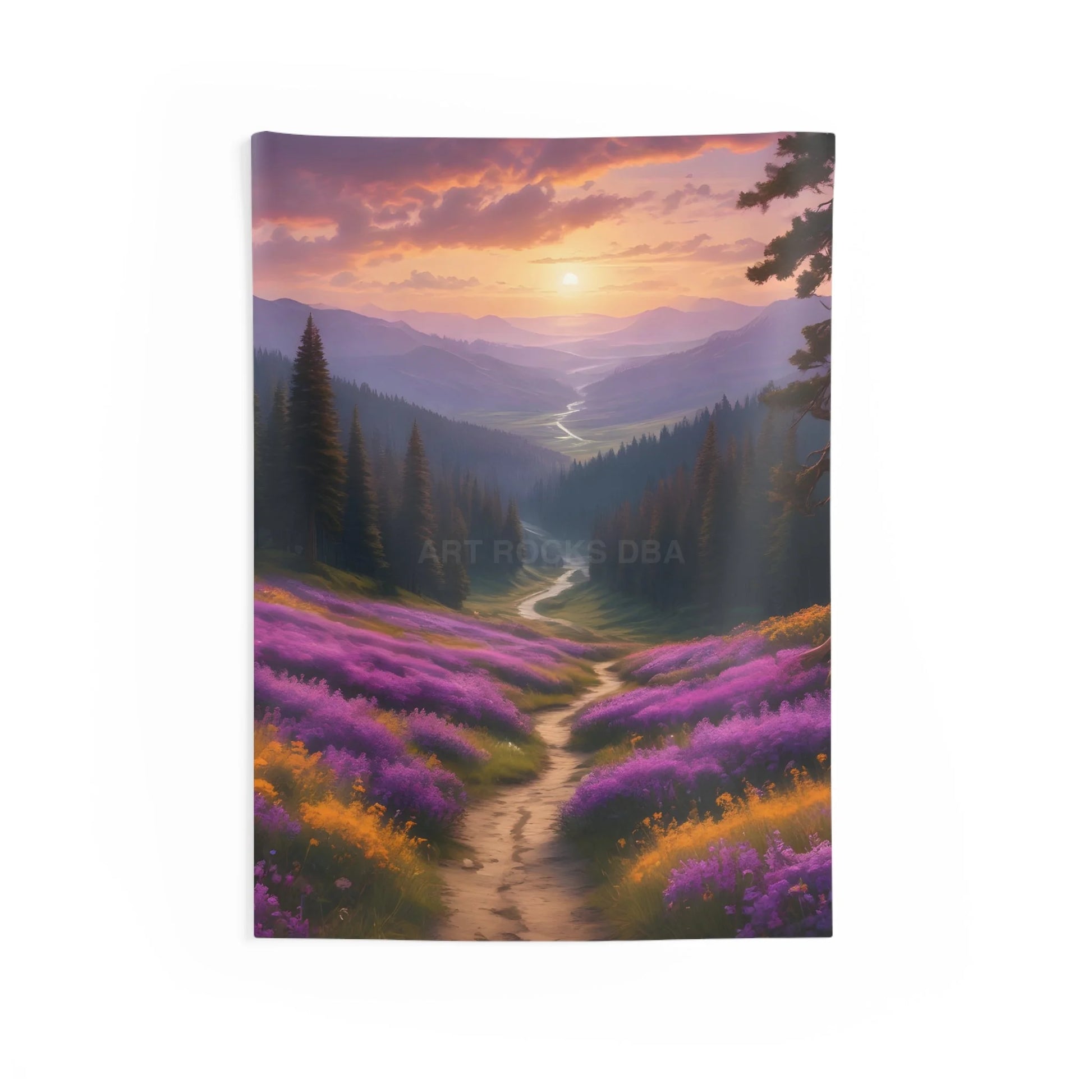 Spring Flower Mountain Valley Tapestry - 26’’ × 36’’ - Home Decor