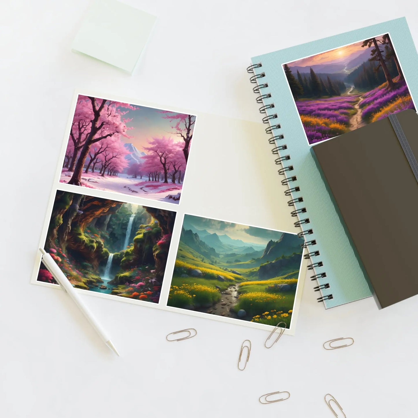 Spring Nature Sticker Sheets - Aesthetic Floral Art Nature Decor Scrapbooking Gift Wrapping DIY Projects - Paper