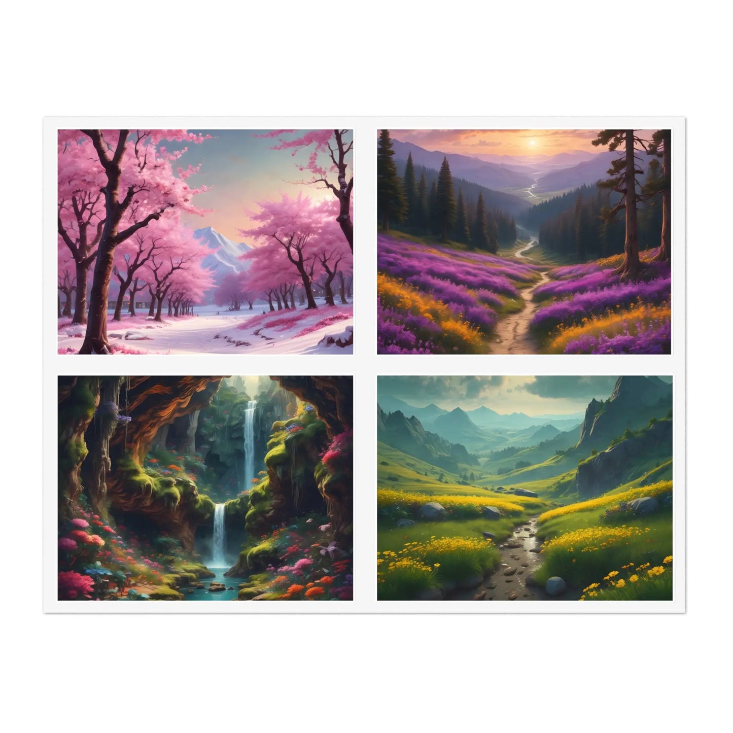 Spring Nature Sticker Sheets - Aesthetic Floral Art Nature Decor Scrapbooking Gift Wrapping DIY Projects - Paper