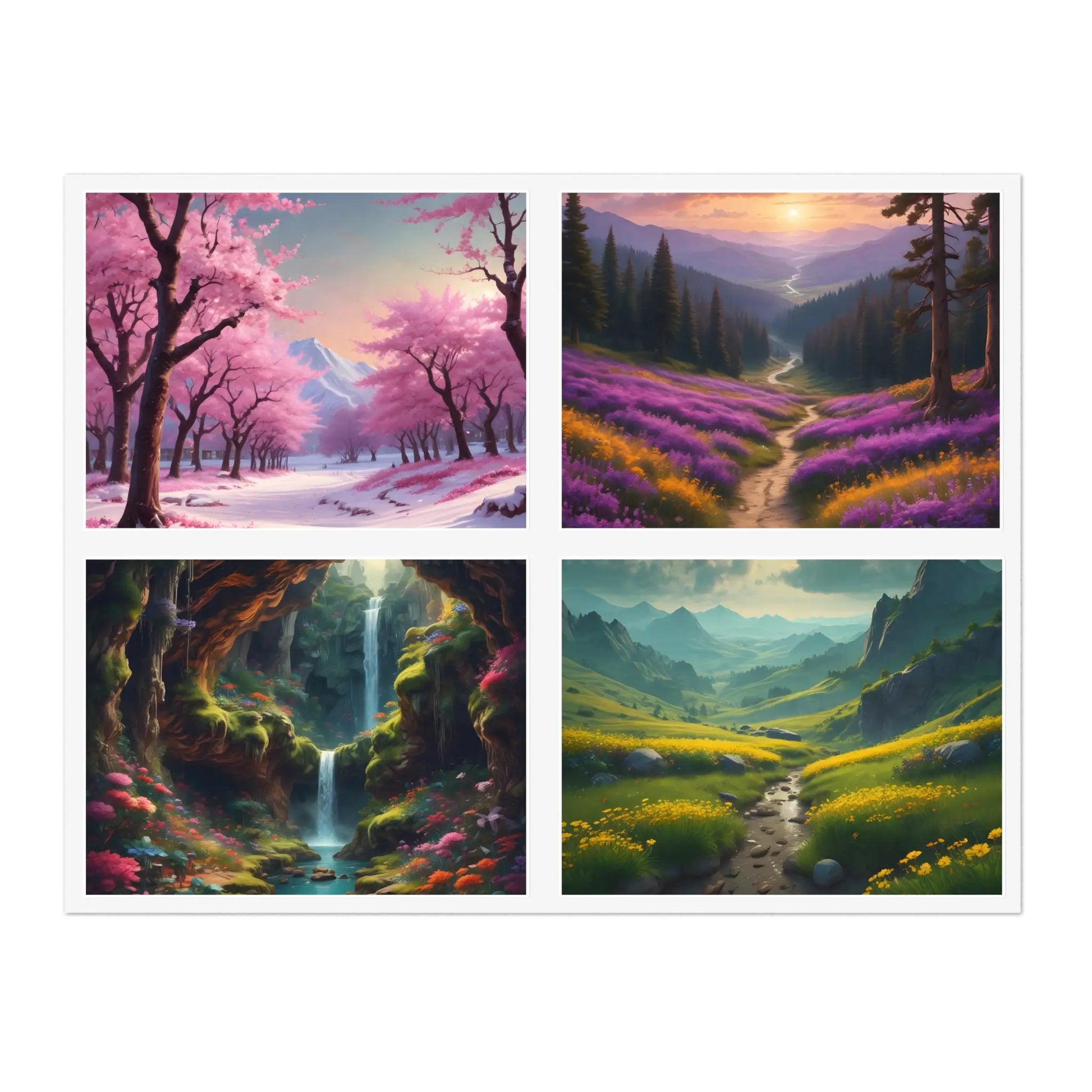 Spring Nature Sticker Sheets - Aesthetic Floral Art Nature Decor Scrapbooking Gift Wrapping DIY Projects - Paper