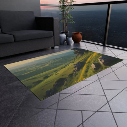Spring Time Valley Outdoor Rug Nature-Inspired Outdoor Mat Patio Decor Garden Rug Waterproof Outdoor Carpet Camping