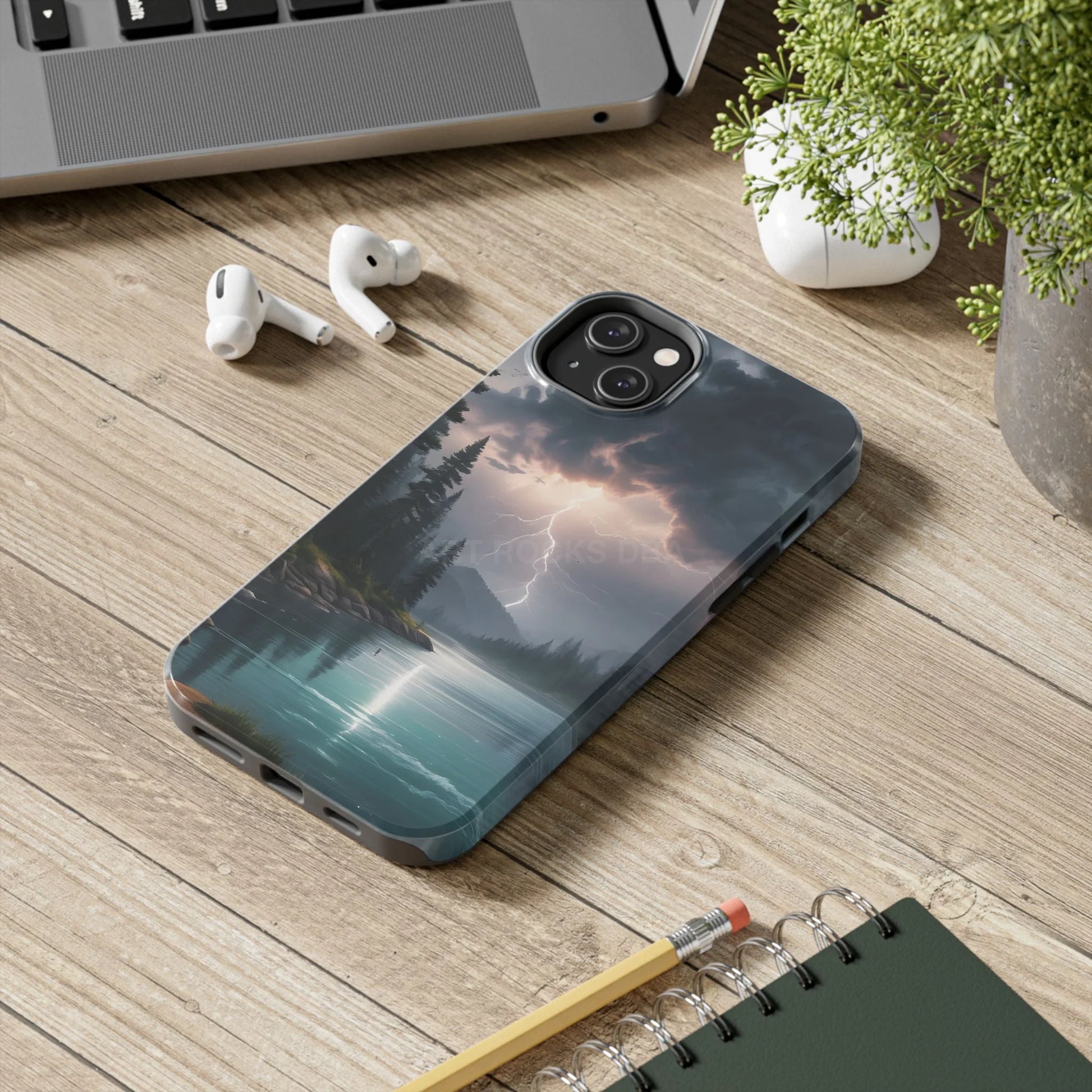 Stormy Lake Tough Phone Cases for Adventurers Protective Phone Cover Outdoor Enthusiast Gift Stylish Cases for Nature