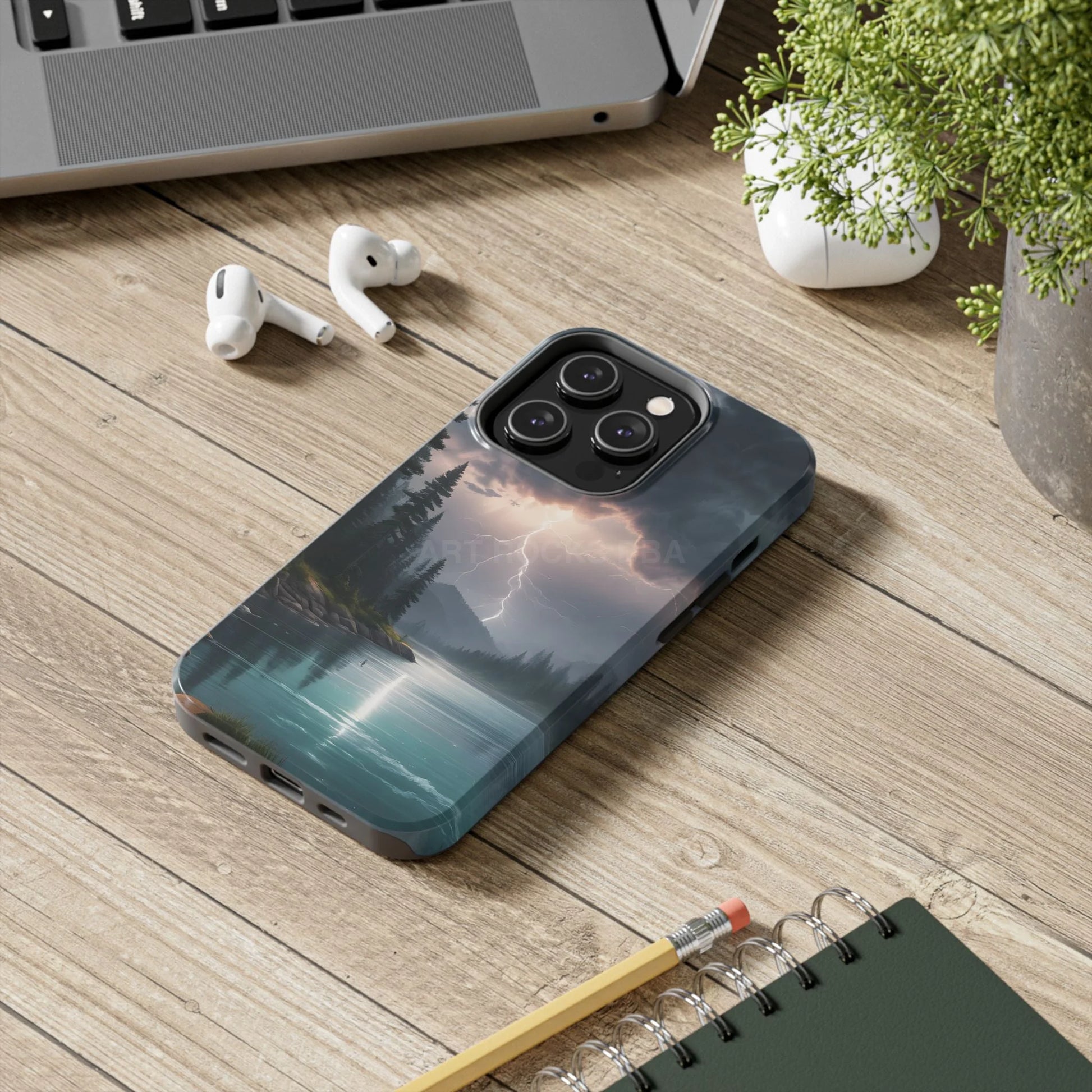 Stormy Lake Tough Phone Cases for Adventurers Protective Phone Cover Outdoor Enthusiast Gift Stylish Cases for Nature
