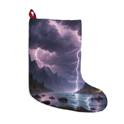 Stormy Mountain Landscape Christmas Stocking - One size - Home Decor