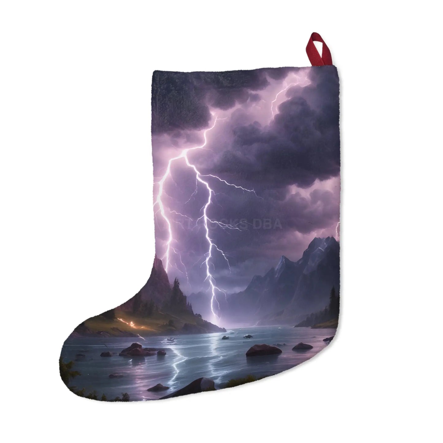 Stormy Mountain Landscape Christmas Stocking - One size - Home Decor