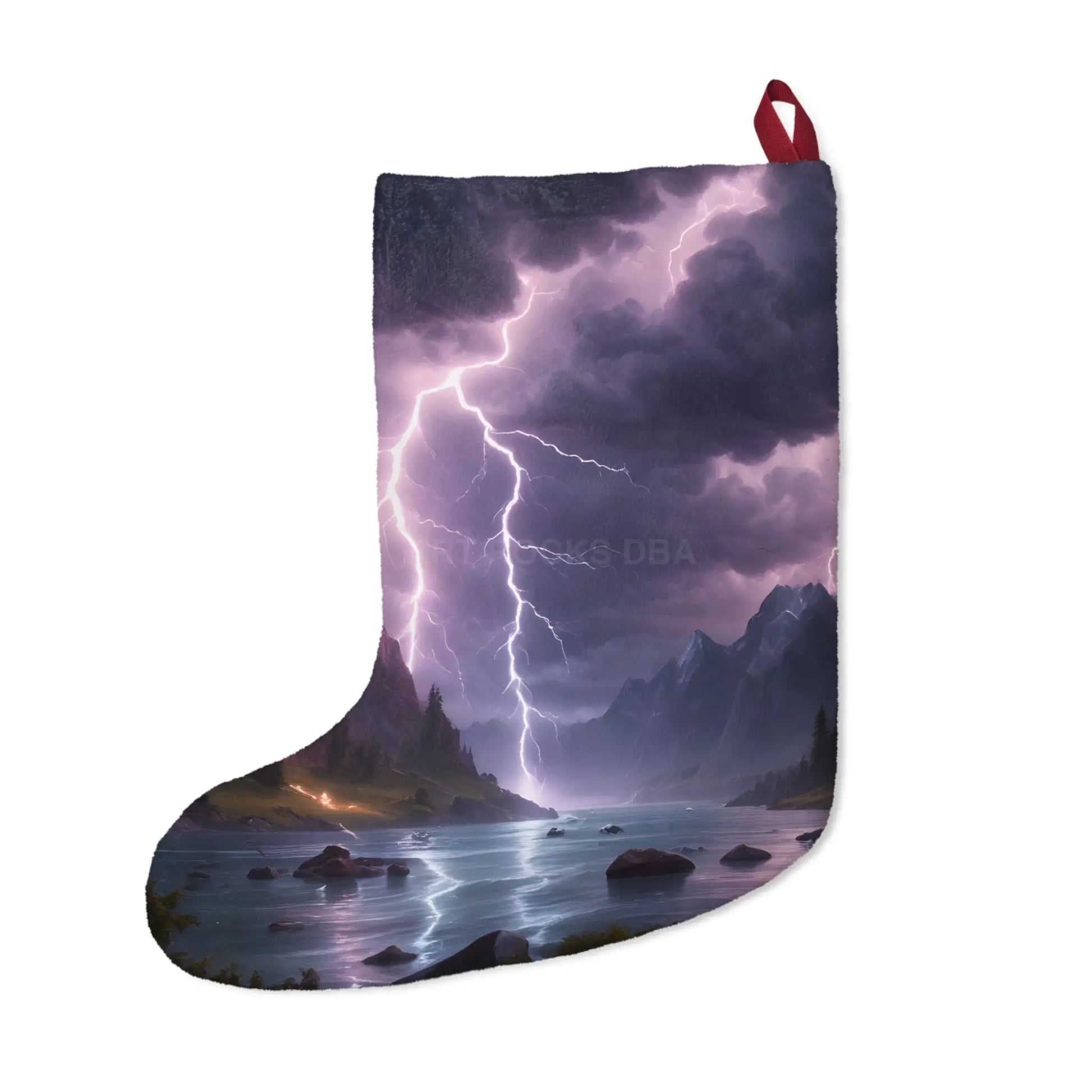 Stormy Mountain Landscape Christmas Stocking - One size - Home Decor