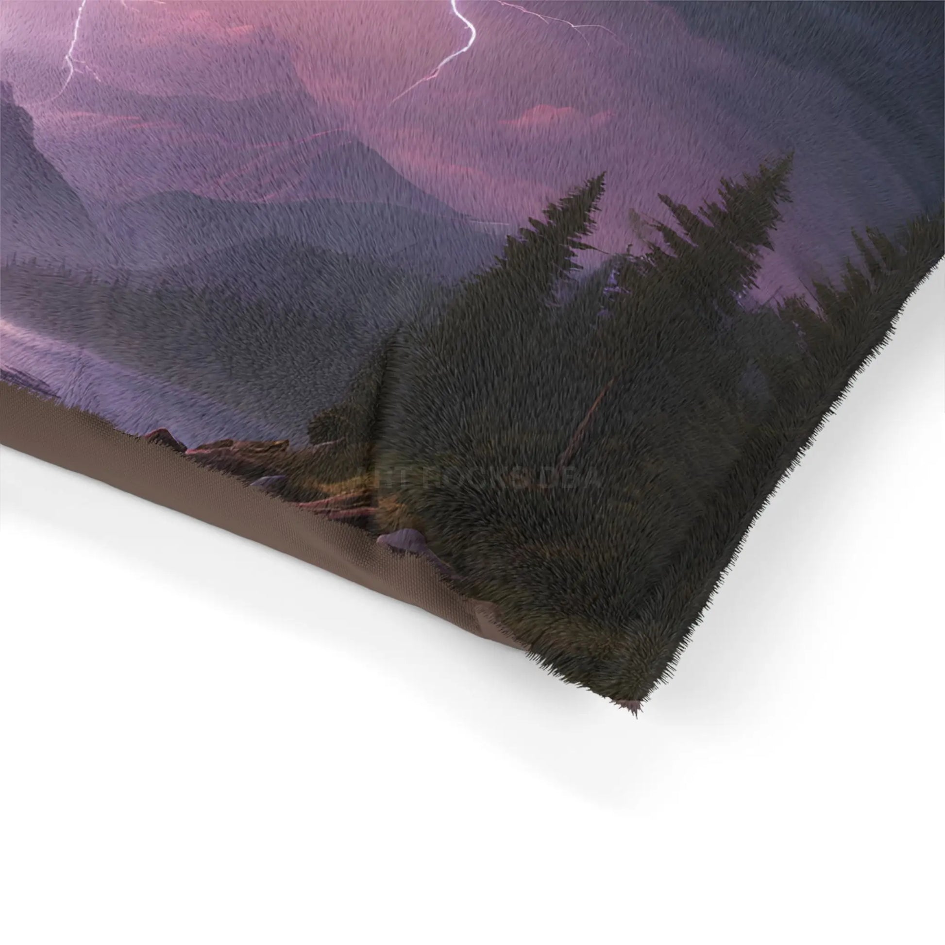 Stormy Mountain Lightning Pet Bed — Cozy Scenic Dog & Cat Cushion - Pets