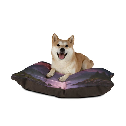 Stormy Mountain Lightning Pet Bed — Cozy Scenic Dog & Cat Cushion - Pets