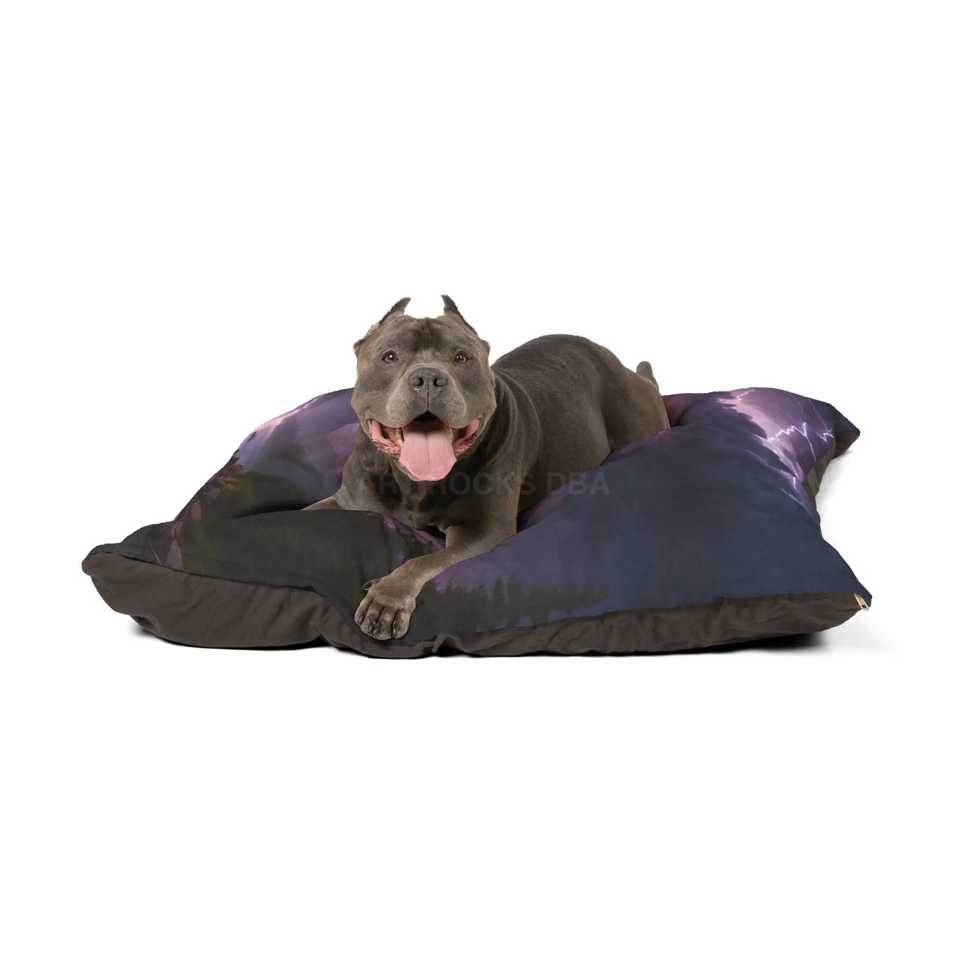 Stormy Mountain Lightning Pet Bed — Cozy Scenic Dog & Cat Cushion - Pets