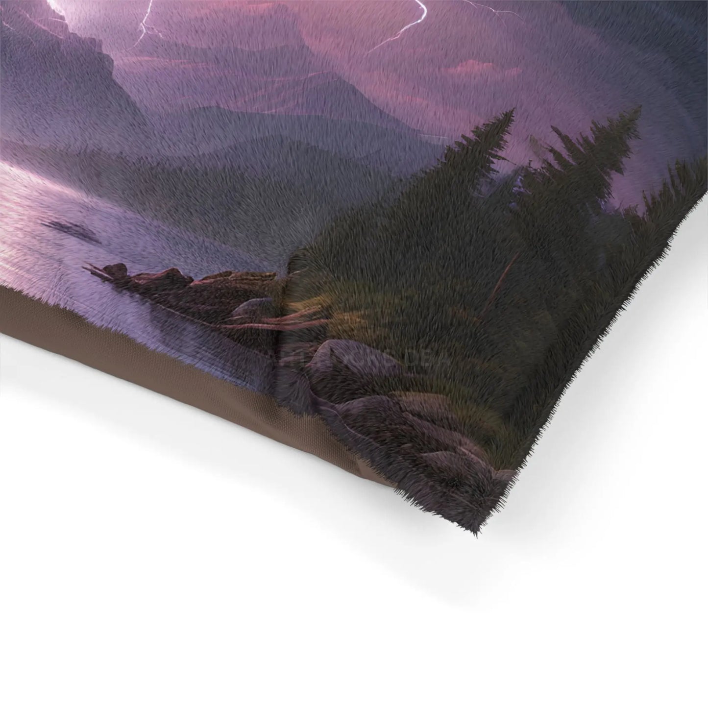 Stormy Mountain Lightning Pet Bed — Cozy Scenic Dog & Cat Cushion - Pets