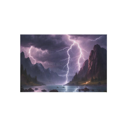 Stormy Night Landscape Outdoor Rug | Rustic Home Decor Patio Mat Camping Accessory Nature Lover Gift Weather-Themed