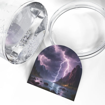Stormy Night Snow Globe – Purple Lightning Scenic Keepsake - 3.5’’ × 3.4’’ - Home Decor