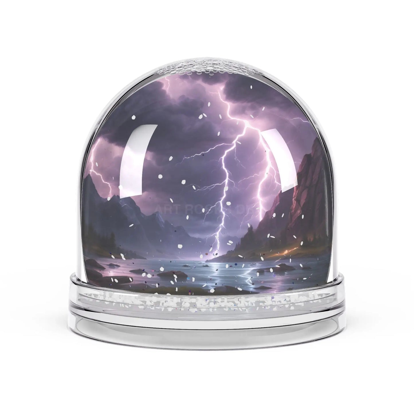 Stormy Night Snow Globe – Purple Lightning Scenic Keepsake - 3.5’’ × 3.4’’ - Home Decor