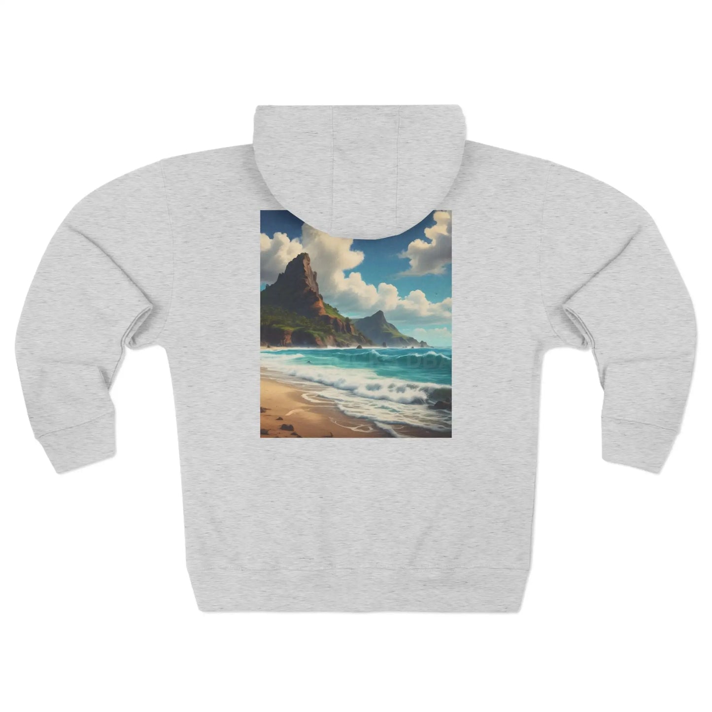 Sunny Beach Zip-Up Hoodie - XS / Heather Grey - Hoodie