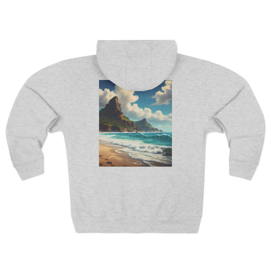 Sunny Beach Zip-Up Hoodie - XS / Heather Grey - Hoodie