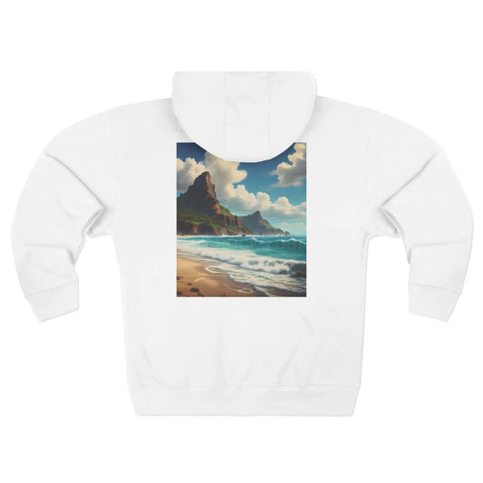 Sunny Beach Zip-Up Hoodie - XS / White - Hoodie